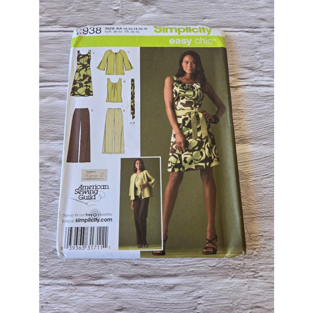 Simplicity Women's Dress, Jacket, Pants Sewing Pattern AA (16-18-20-22) Green